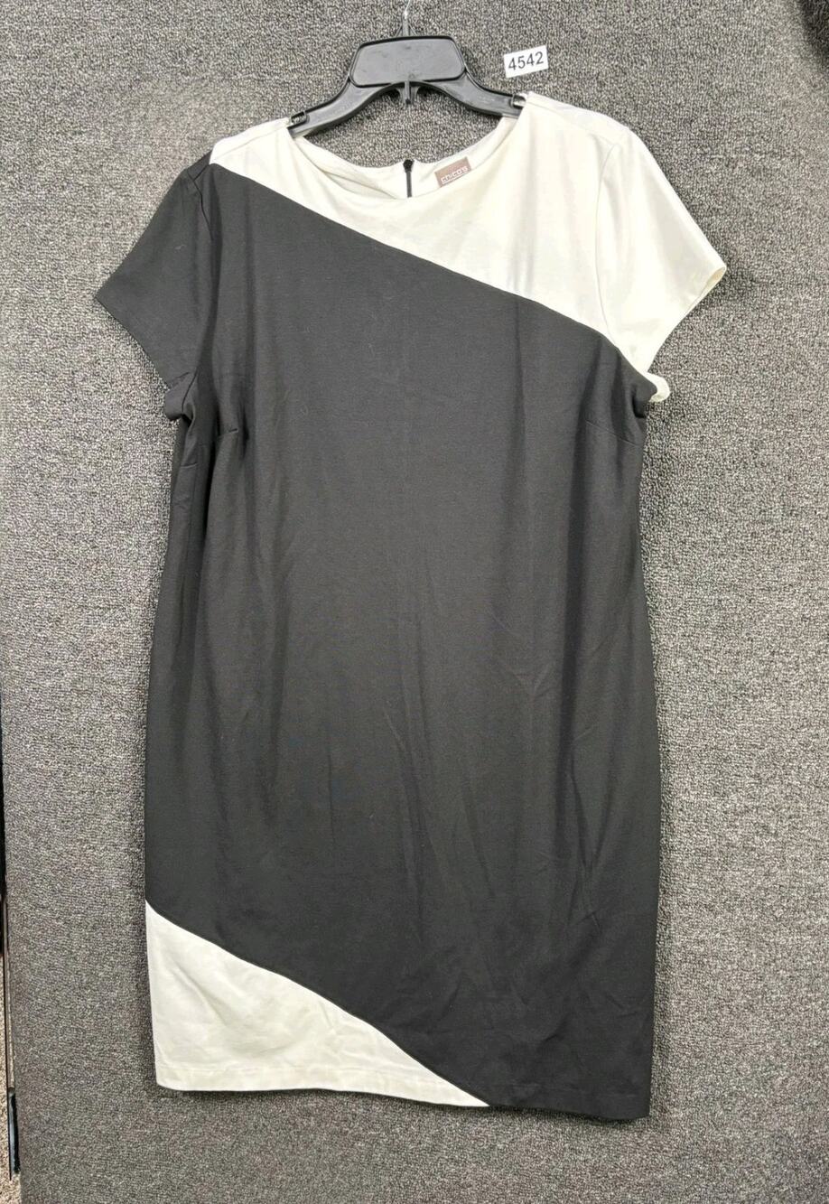 Chico's Classic Carolyn ColorBlock Dress Womens Size 3 US XL Black White Casual